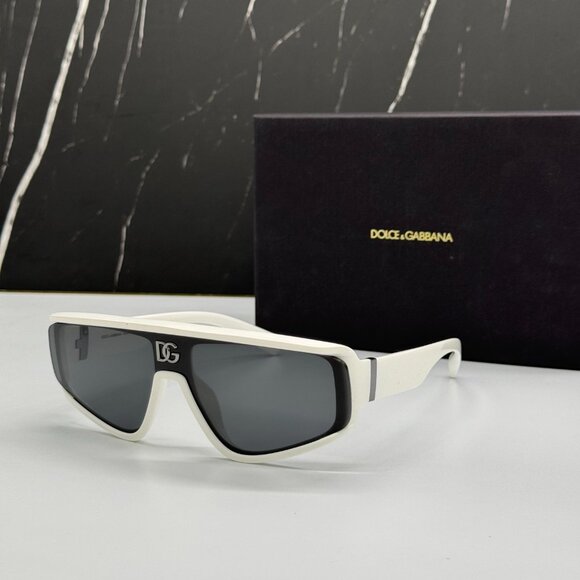 NEW DOLCE&GABBANA DG6177 3312/87 SUNGLASSES SHIELD WHITE DG6177 331287 UNISEX - Picture 1 of 11